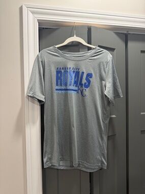 Kansas City Royals Gray Short Sleeve Tee with Blue Logo